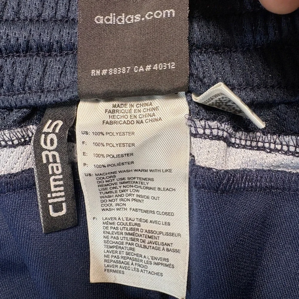 Adidas Predator Clima365 Mens Track Pants Navy Blue White Stripes Size Large